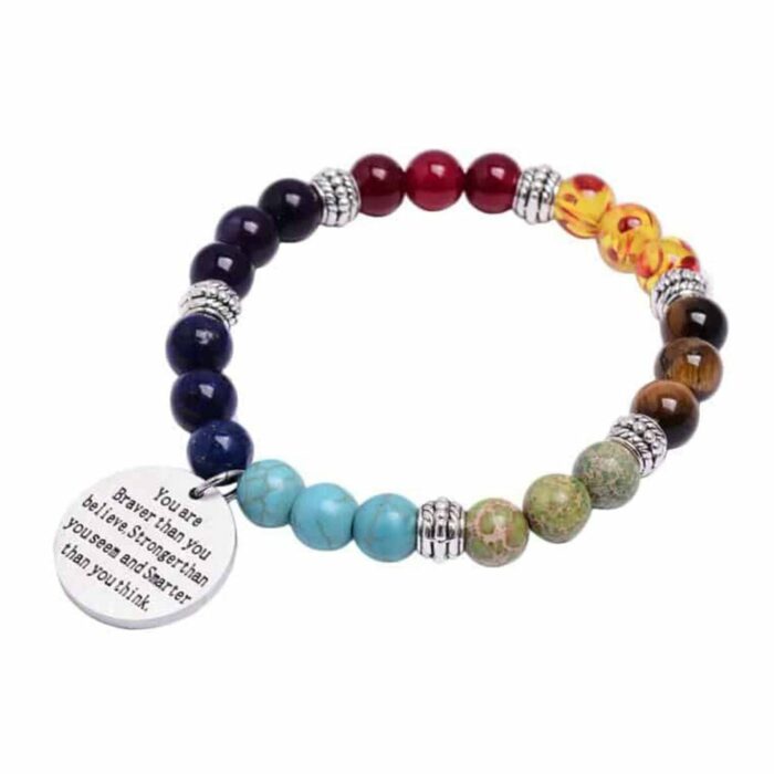 Killer Deals Colourful Motivational Letter Keychain Power Gemstone Bracelet