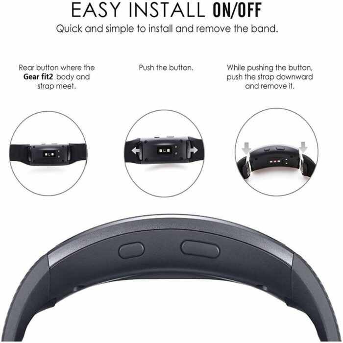 Killer Deals Samsung Gear Fit 2/Pro silicone strap - Black (S-M) - Image 4