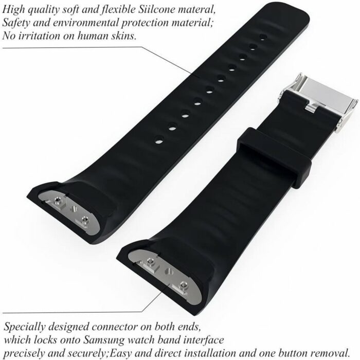 Killer Deals Samsung Gear Fit 2/Pro silicone strap - Black (S-M) - Image 7