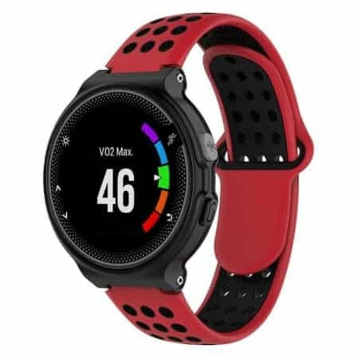 Killer Deals 23mm Silicone Strap for Garmin Forerunner 220- Red & Black - Image 4