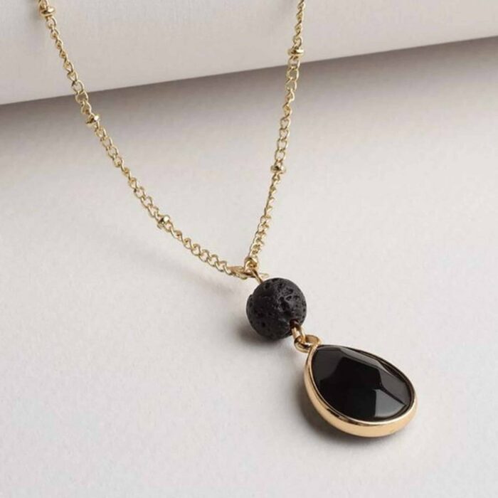 Killer Deals Aromatherapy Essential Oil Diffuser Onyx Glass Bead Necklace/Pendant - Image 2