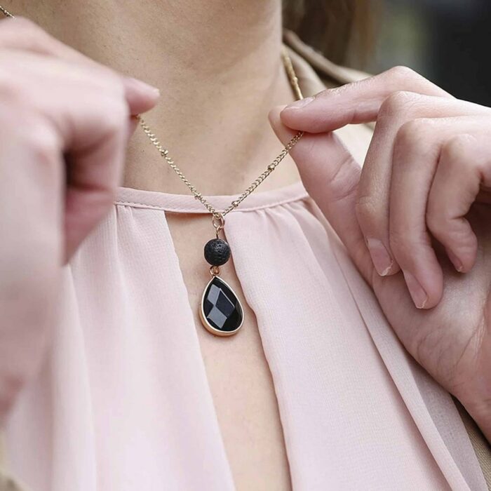 Killer Deals Aromatherapy Essential Oil Diffuser Onyx Glass Bead Necklace/Pendant - Image 4