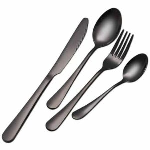 Killer Deals kitchen cutlery stainless steel dining set - Black (x4)