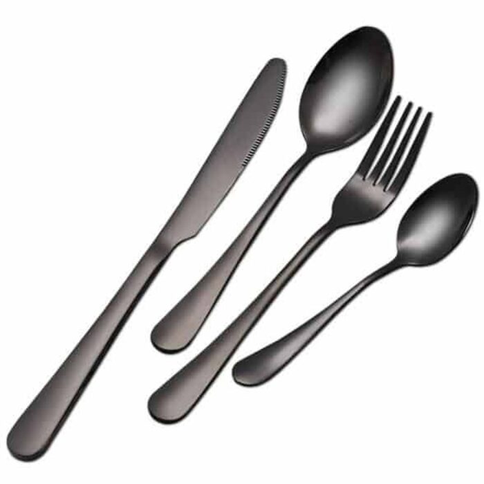 Killer Deals kitchen cutlery stainless steel dining set - Black (x4)
