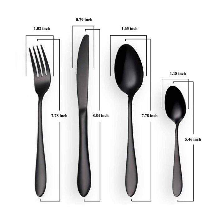 Killer Deals kitchen cutlery stainless steel dining set - Black (x4) - Image 12