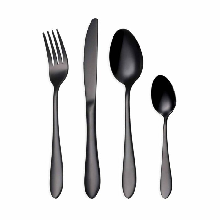 Killer Deals kitchen cutlery stainless steel dining set - Black (x4) - Image 3