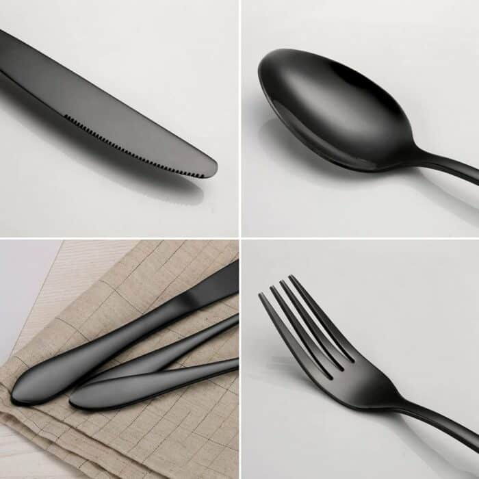 Killer Deals kitchen cutlery stainless steel dining set - Black (x4) - Image 7