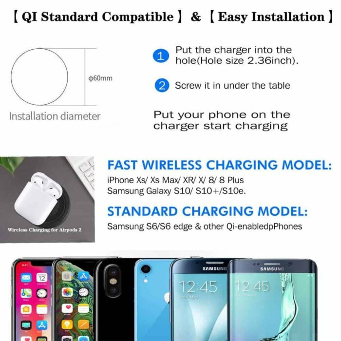 Killer Deals Desktop Embedded Wireless Charger with Fast charging USB Outlets - Image 11