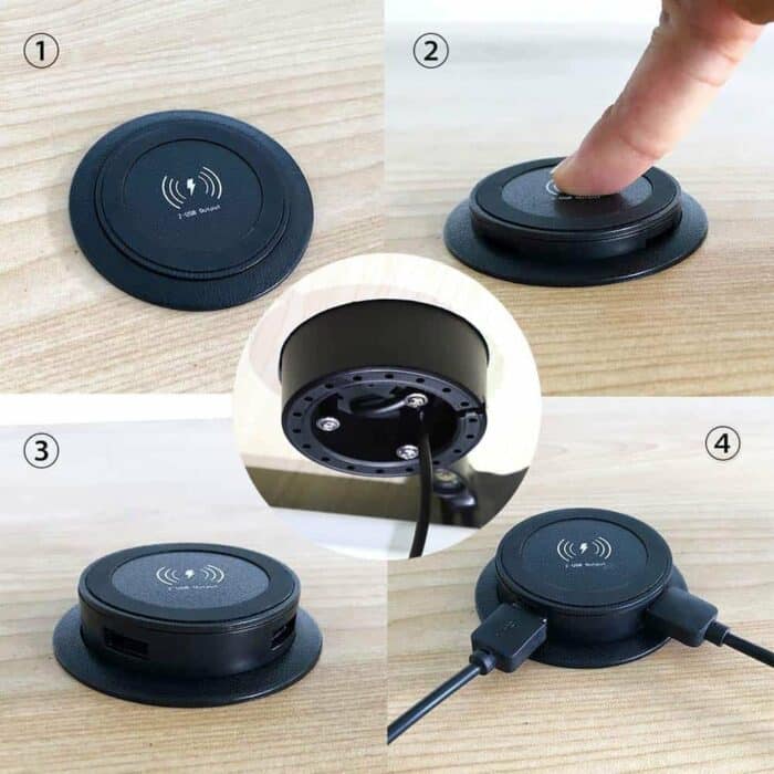 Killer Deals Desktop Embedded Wireless Charger with Fast charging USB Outlets - Image 5