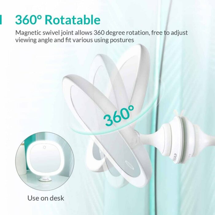 Killer Deals Rechargeable 7X Magnifying Vanity Makeup Mirror with Powerful Suction Cup - Image 2