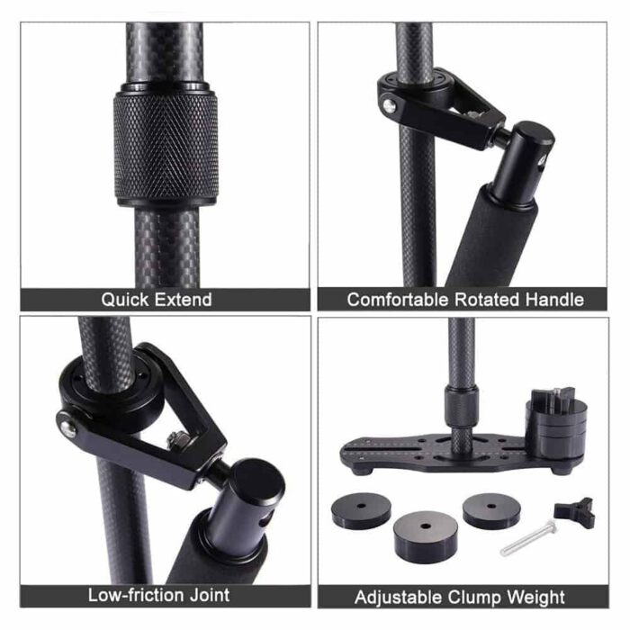 Killer Deals Action Mounts DSLR Carbon Fibre Handheld Video Stabilizer - Image 9