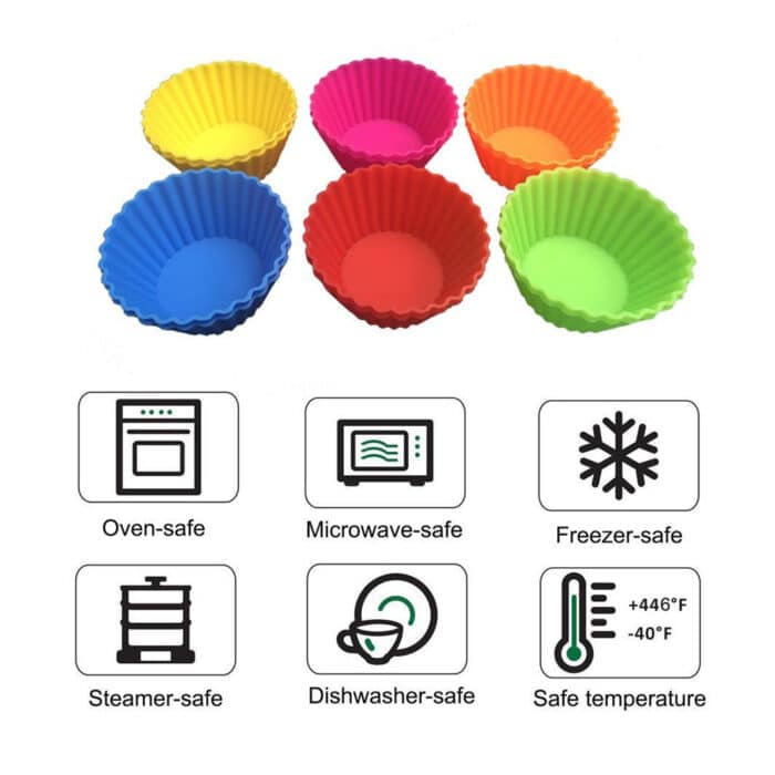 Killer Deals Silicone Round Mini Baking Muffin Moulds 7cm - Image 4
