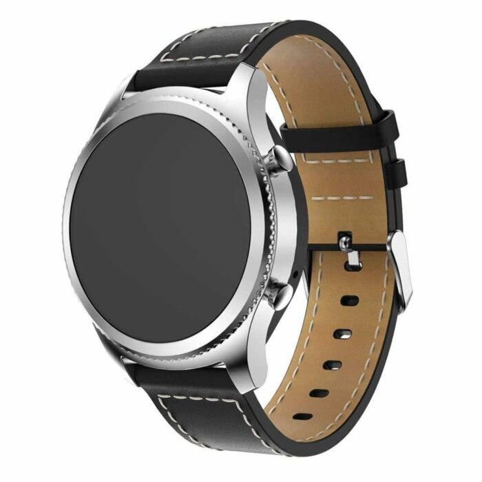 Killer Deals 22mm Vegan Leather Strap for Samsung Gear S3 Frontier- Black - Image 2