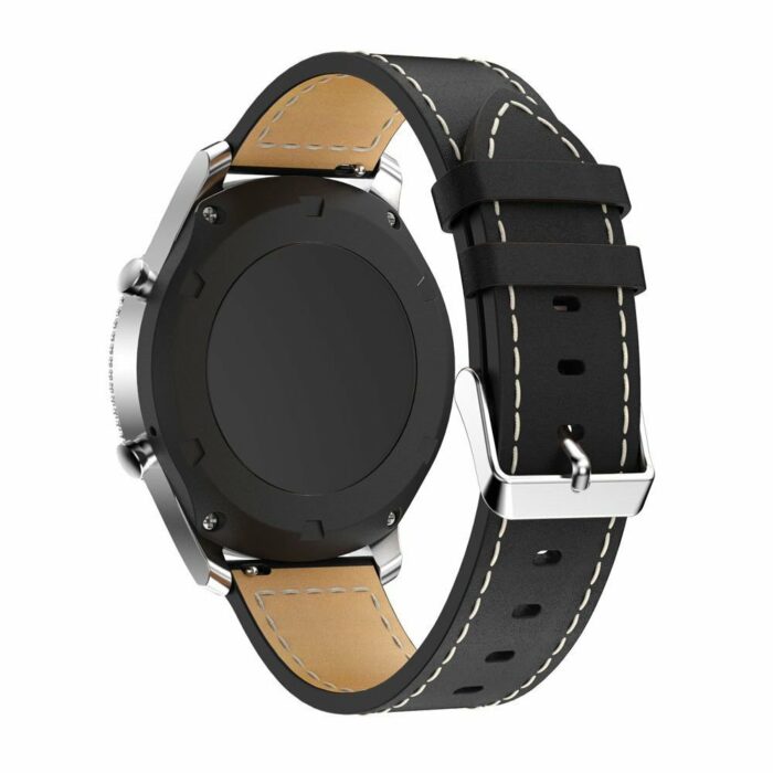 Killer Deals 22mm Vegan Leather Strap for Samsung Gear S3 Frontier- Black - Image 3