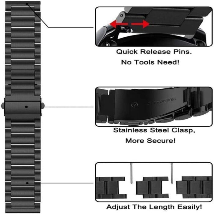 Killer Deals 22mm Link Stainless Steel Strap for Samsung S3 Frontier - Image 3