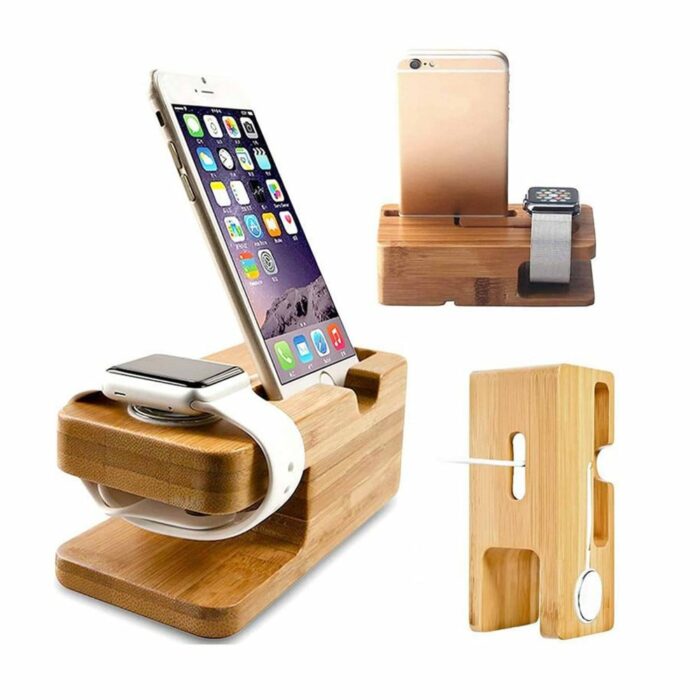 Killer Deals 2-in-1 Wooden Charging Docking Stand for Apple Watch & iPhone - Image 2