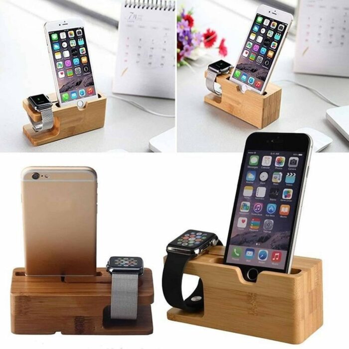 Killer Deals 2-in-1 Wooden Charging Docking Stand for Apple Watch & iPhone - Image 3