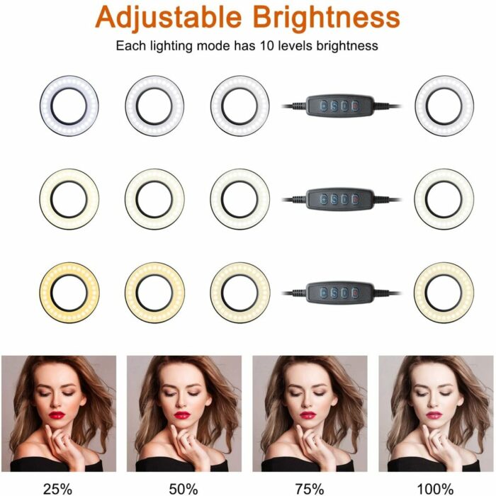 Killer Deals 2-in-1 Selfie Ring LED Beauty Light Phone Holder Desk Stand - Image 5