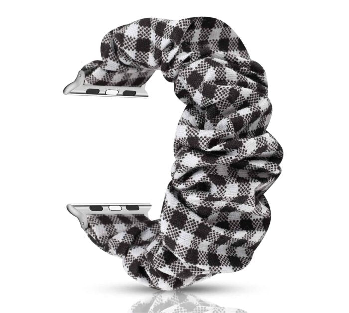 Killer Deals 38/40/41mm Apple Watch replacement scrunchie strap - White Plaid