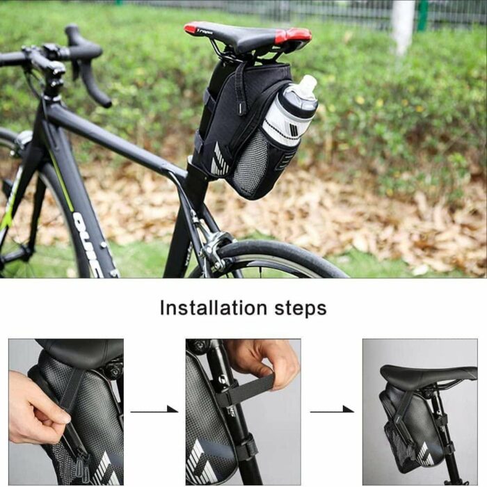 Killer Deals Cycling Road Bike Rear Saddle Bag with Water Bottle Pocket - Image 5