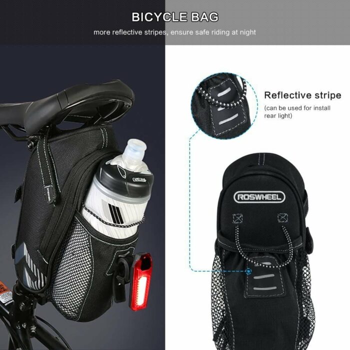 Killer Deals Cycling Road Bike Rear Saddle Bag with Water Bottle Pocket - Image 6