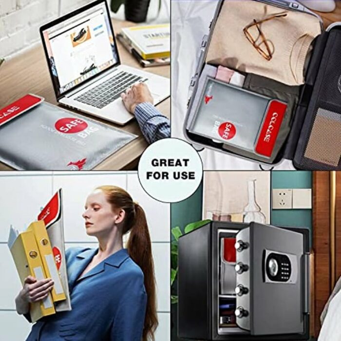 Killer Deals Document Cash Passport Electronics Fire-Resistant Bag- 38x27cm - Image 4