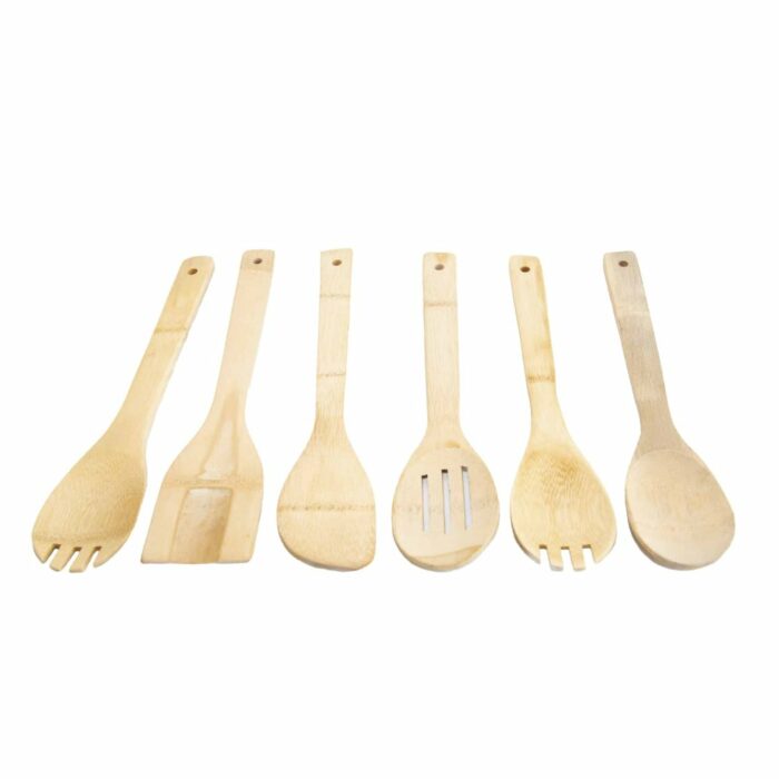 Killer Deals Home Kitchen Chef Wooden Bamboo Cooking Utensils Set - (x6) - Image 2