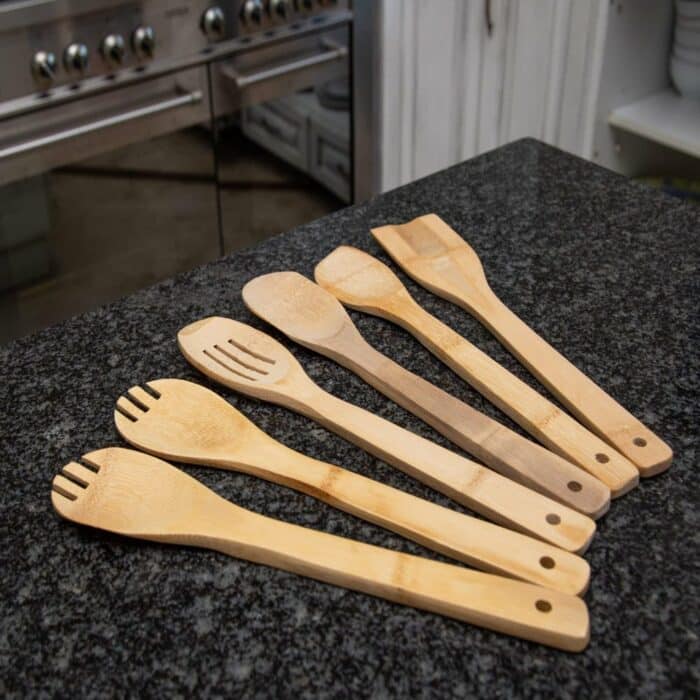 Killer Deals Home Kitchen Chef Wooden Bamboo Cooking Utensils Set - (x6) - Image 3