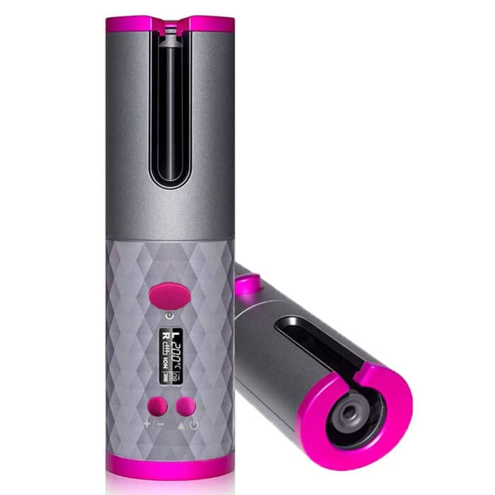 Killer Deals Rechargeable Wireless Safe Automatic Ceramic Hair Curling Iron - Grey - Image 2