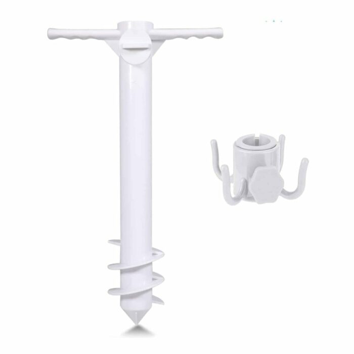 Killer Deals Beach Umbrella Holder Anchor Screw Stake & Towel Hook Set