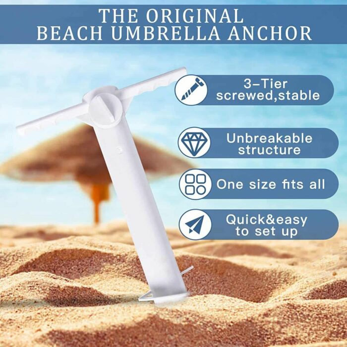 Killer Deals Beach Umbrella Holder Anchor Screw Stake & Towel Hook Set - Image 5