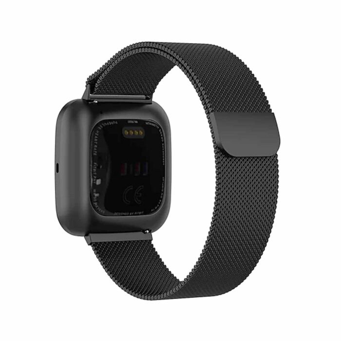 Killer Deals Fitbit Versa/Versa 2 Stainless-Steel Meshy Milanese Strap - Black (M-L) - Image 6