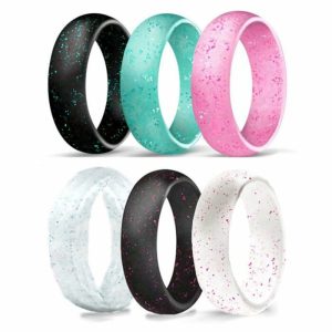 12307-700×700-1 Killer Deals Sample KD Crystal Powder Silicone Ring for Woman (Set of 6) Ring Size USA 6 RSA L