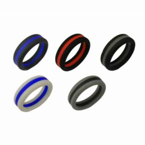 12312-700×700-1 Killer Deals Men's Stripe Wedding Exercise Silicone Ring- 5.7mm-Set of 5- Y