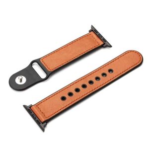 Killer Deals Leather & Silicone Strap for 38/40/41mm Apple Watch- Brown