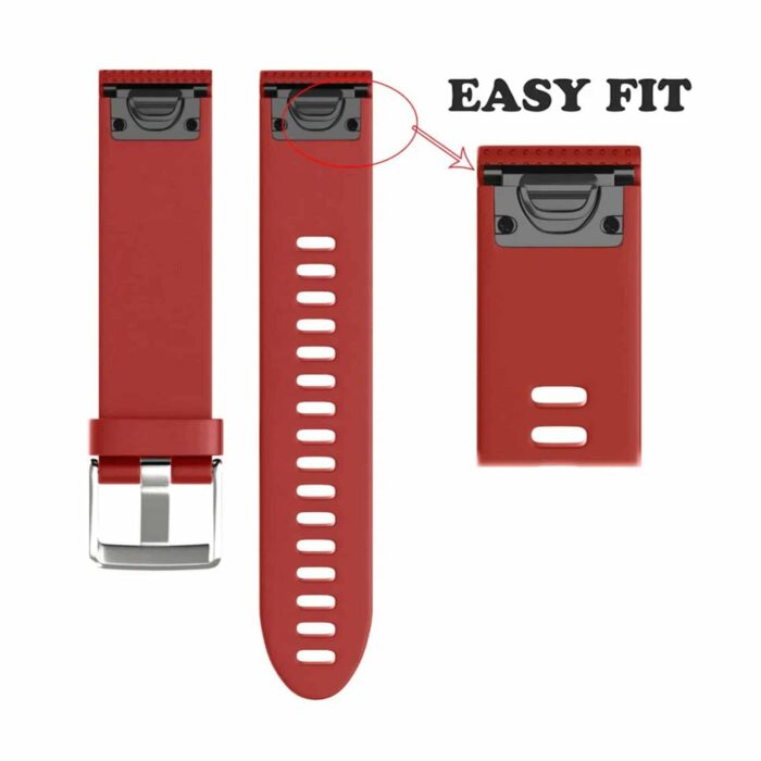 Killer Deals 20mm Garmin Fenix 5S/6S silicone strap - Red - Image 4