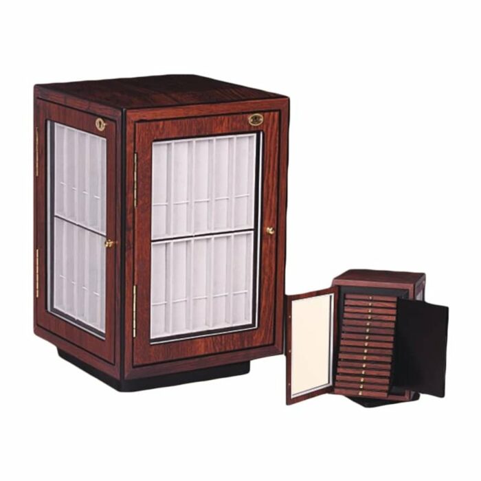 Killer Deals 40 Compartment Watch Strap Wooden Cabinet Lockable Display Organizer