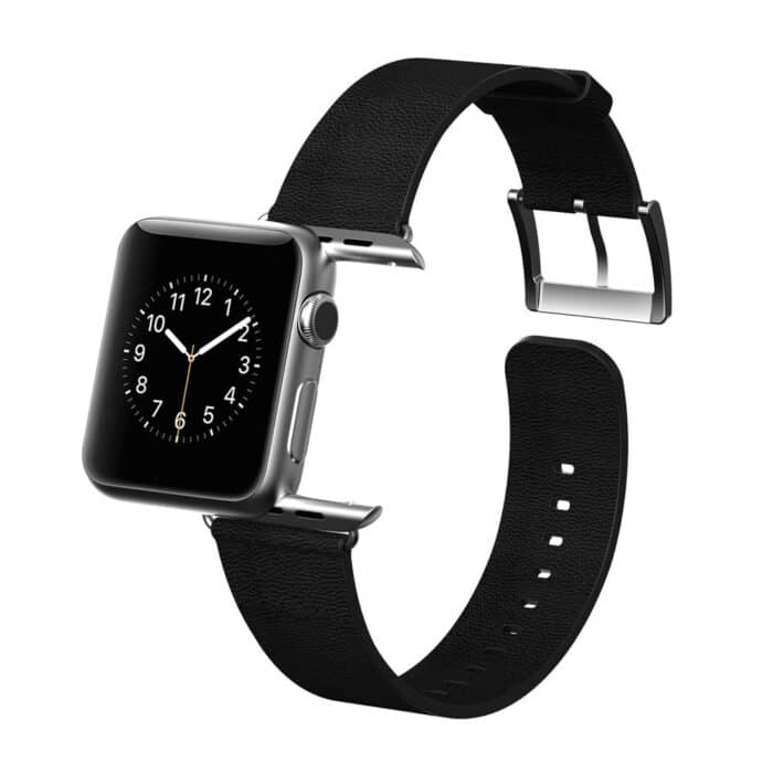 Killer Deals Adjustable Leather Strap for 38/40/41mm Apple Watch- Black - Image 4