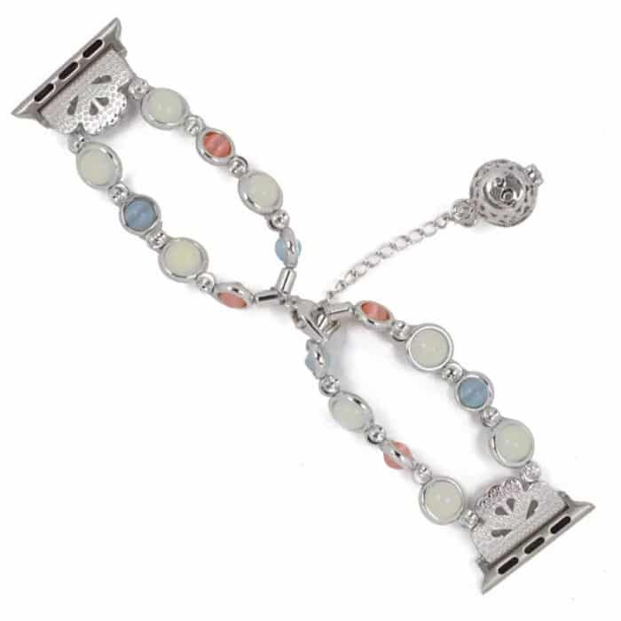 Killer Deals 42/44/45/49mm Apple Watch luminous beaded pearl strap - Silver