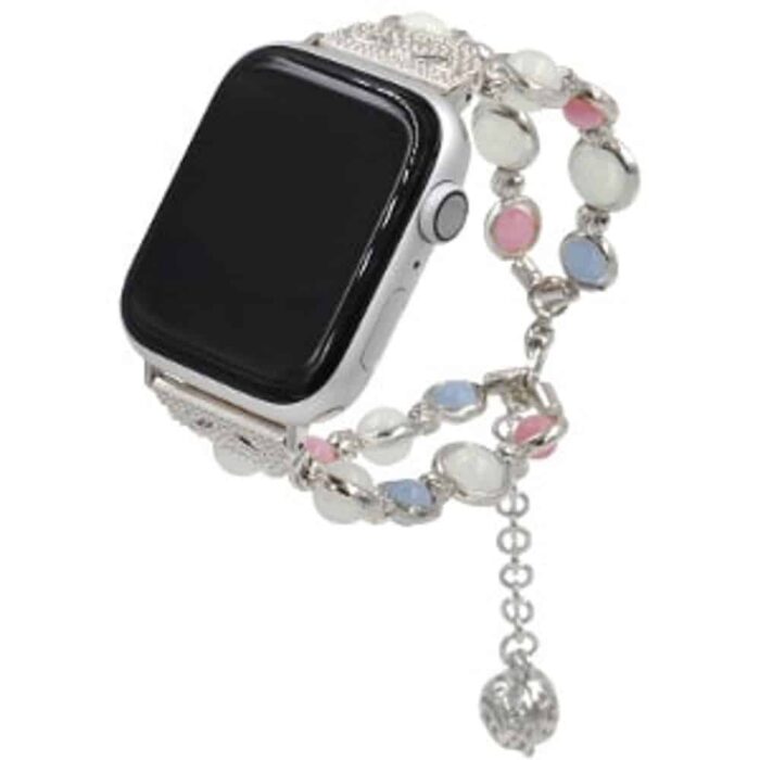 Killer Deals 42/44/45/49mm Apple Watch luminous beaded pearl strap - Silver - Image 3