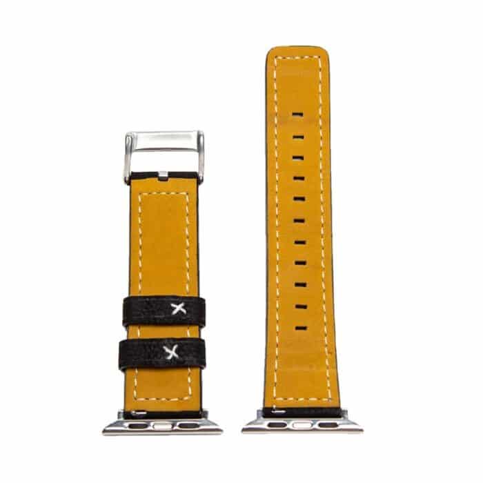 Killer Deals Replacement Leather Strap for 42/44/45/49mm Apple Watch- Black - Image 2