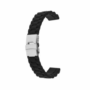 Killer Deals 16mm Universal Watch Replacement Silicone Strap- Black- M/L