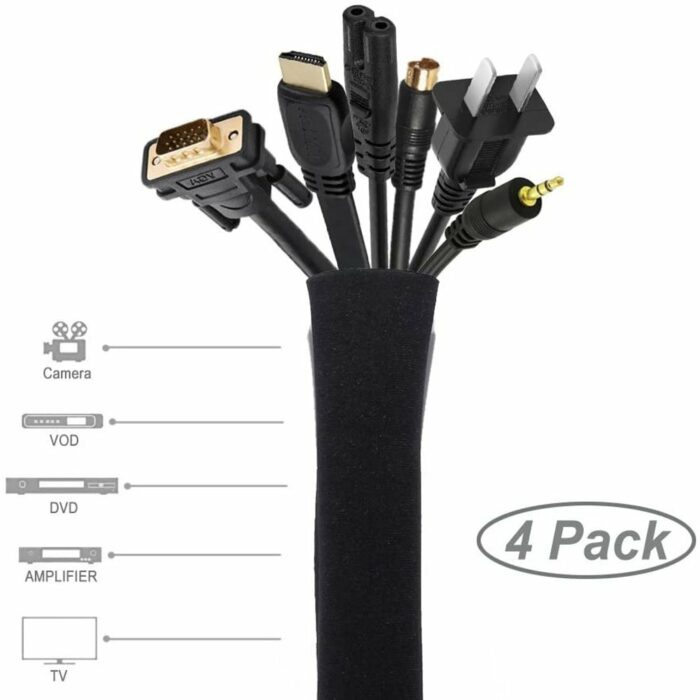 Killer Deals Home Office Electronic Cable Management Sleeve Organiser 4 Set - Image 2