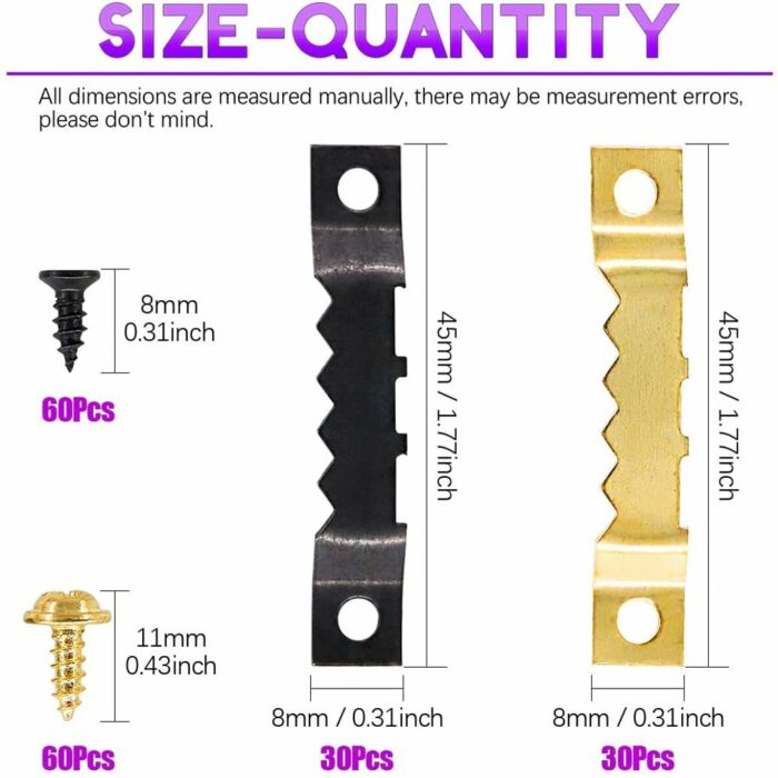 Killer Deals Heavy Duty Assorted Picture Hangers Frame Kit with Screws - Image 2
