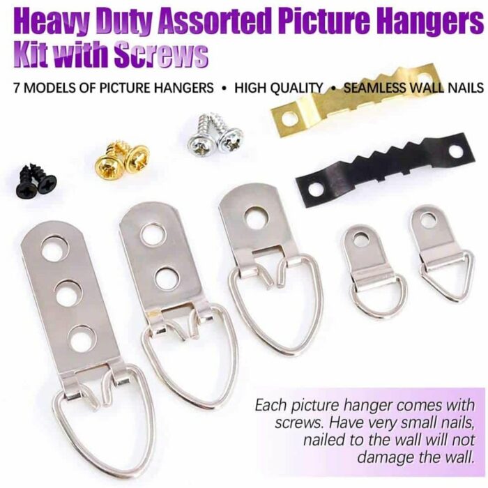 Killer Deals Heavy Duty Assorted Picture Hangers Frame Kit with Screws - Image 5