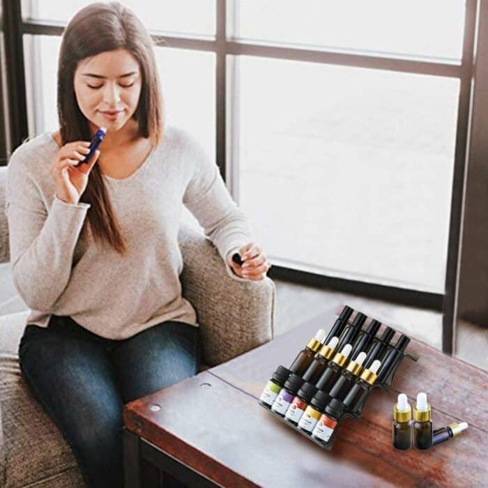 Killer Deals Aromatherapy Essential Oil Container Storage Holder Rack Set - Black/x3 - Image 5