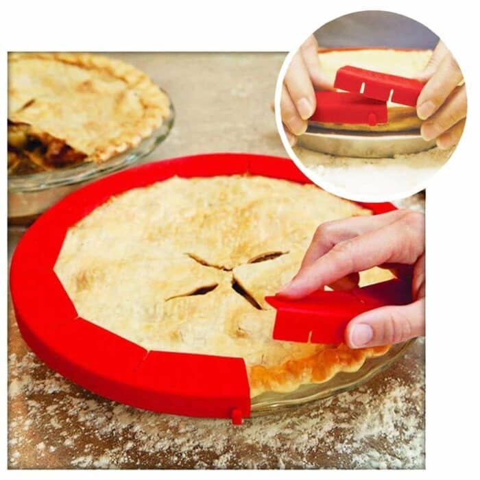 Killer Deals kitchen baking pie crust silicone protective shield - Red - Image 2