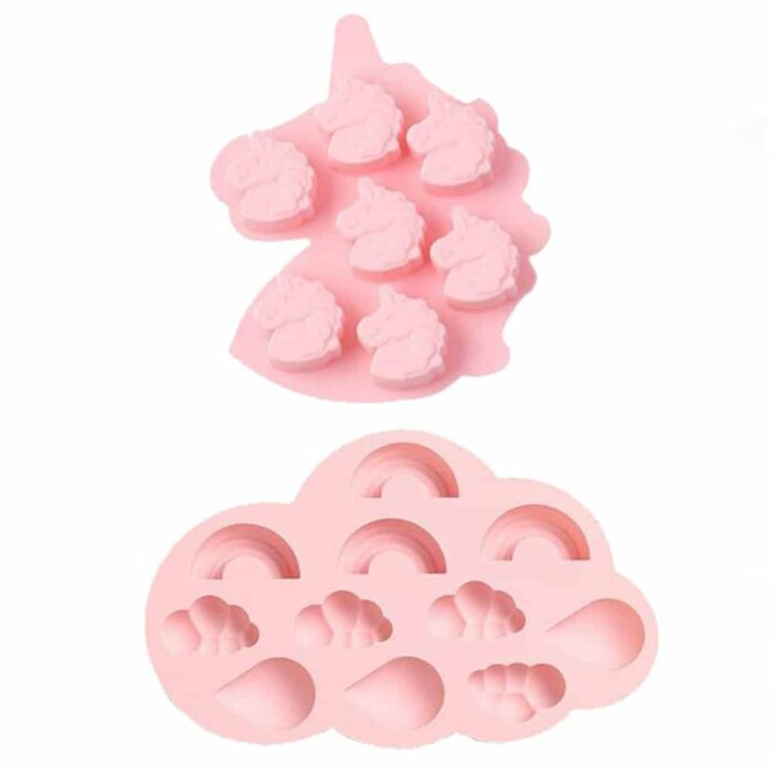 Killer Deals Rainbow Cloud Unicorn Droplet Silicone Baking Mould Set