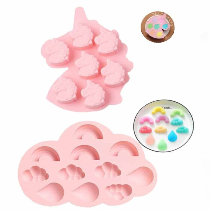 Killer Deals Rainbow Cloud Unicorn Droplet Silicone Baking Mould Set - Image 2