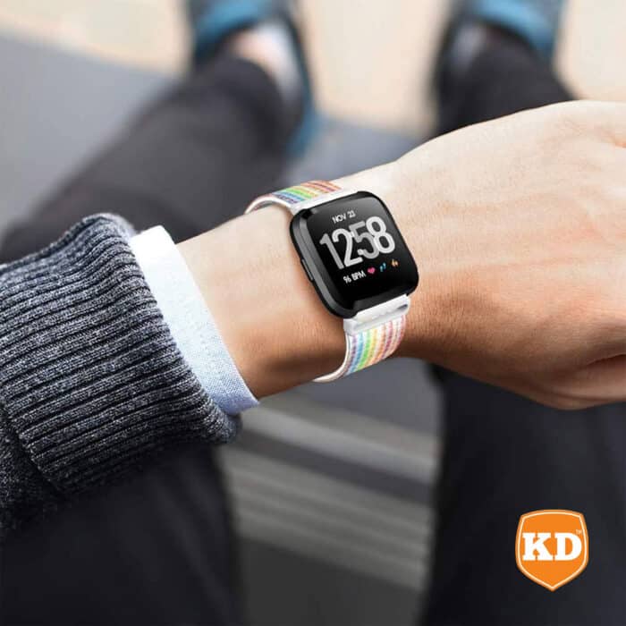 Killer Deals Replacement Woven Nylon Strap for Fitbit Versa 2- Rainbow - Image 4